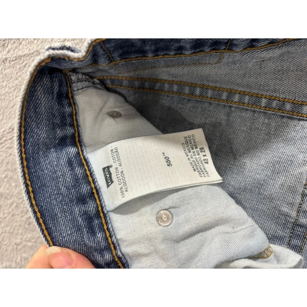Levis 550 Jeans Mens‎ 42x29 Light Wash Relaxed Fit Straight Leg Denim Pants